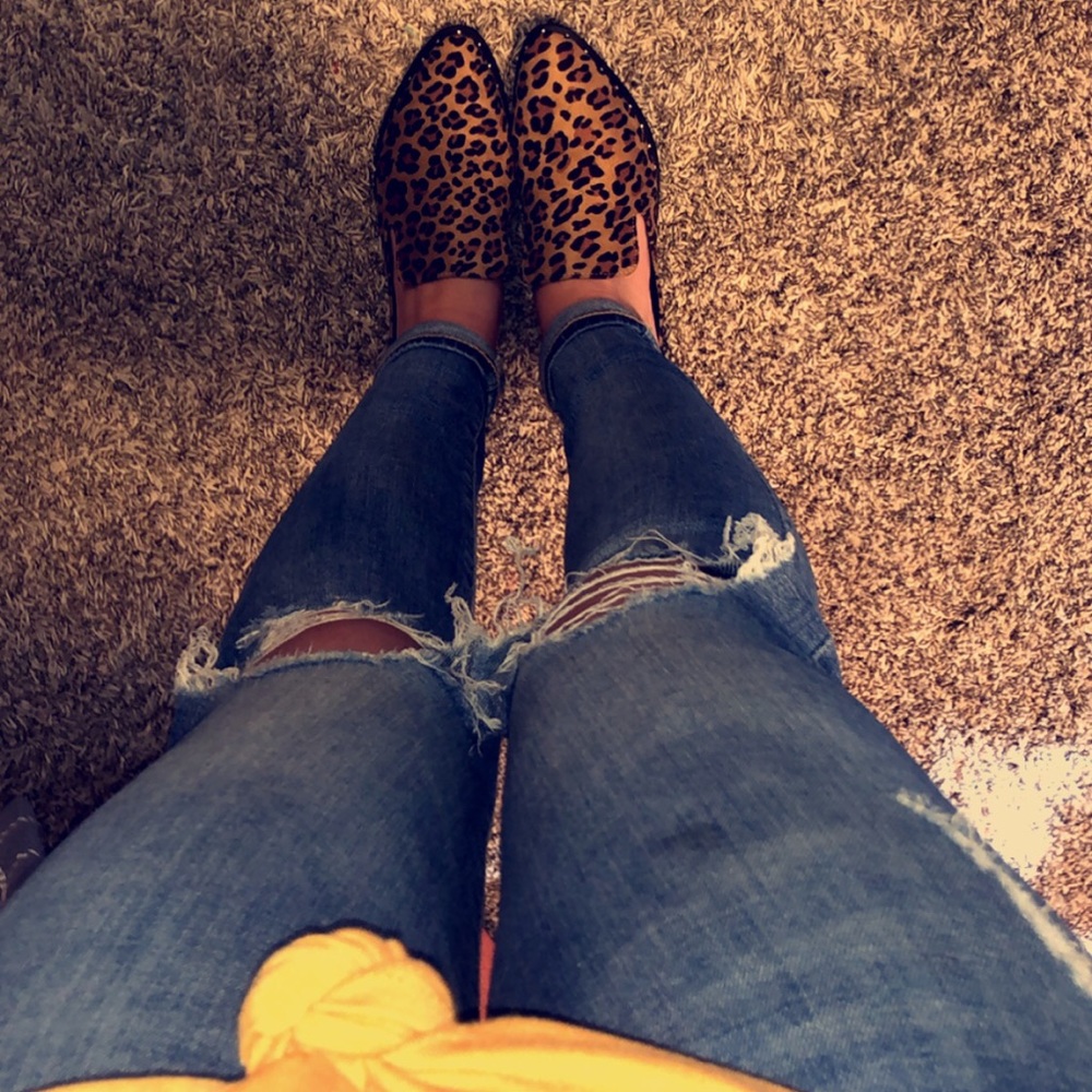 LEOPARD AUSTIN STYLE FLAT SLIP ON LOAFER